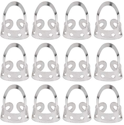 12Pcs Adjustable Stainless Steel Finger Picks, Finger Picks for Guitar Banjo Ukulele, Hollow Wear - Plucking Tools with Custom Fit Design for Acoustic String Instruments (Silver)