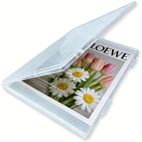 KUAINICE Magazine Protectors for Collectors - 12 x 9 x 0.8inch, Clear Magazine Display Storage Birth Certificate Sleeves Box Case for Book Newspaper Comic