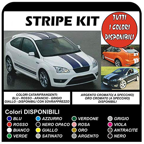 Aufkleber für Dach und Motorhaube Streifen + Auto Seite Grafiken Motorhaube Seitenaufkleber und Dach KOMPLETT-Set Grafik-Aufkleber SEITENAUFKLEBER NEU Stickers Decal (EINE ANDERE Color (Kontakt))