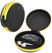 EAZY CASE Universal Tasche für In-Ear Kopfhörer mit Netzfach - Hardcase Aufbewahrungsbox, Schutztasche mit umlaufenden Reißverschluss, extra klein, rund, Gelb