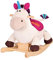 B. toys Schaukelpferd Einhorn beige aus weichem Plüsch und hochwertigem Holz, Schaukeltier zum Draufsitzen für Kinder und Babys ab 18 Monaten