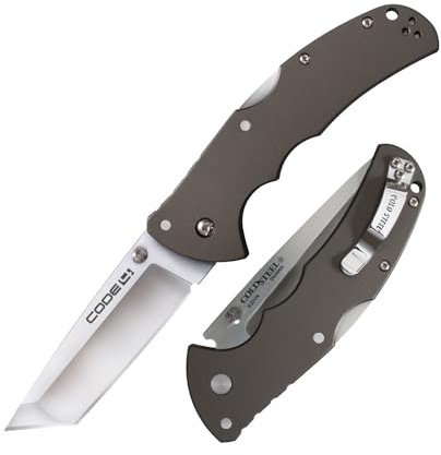 Cold Steel, Code 4 Lockback Tanto, Klappmesser, Tanto Klinge, Taschenmesser, Aluminium Griff, Satin Finish, S35VN Klingenstahl, scharfes Messer für Outdoor, Camping, Schnitzen