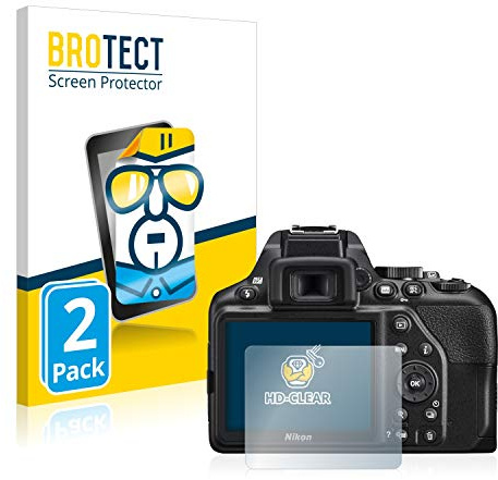 BROTECT Schutzfolie für Nikon D3500 | 2 Stück Transparenter Displayschutz Made in Germany Klare Displayschutz-Folie Clear Einfache Montage Case-Friendly