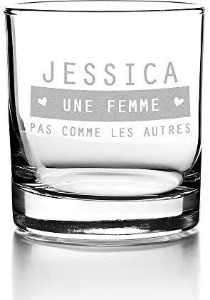 CADEAUX.COM - Verre Personnalisable - Verre à Whisky Tumbler 30cl - Idée Cadeau Personnalisé pour Une femme pas comme les autres