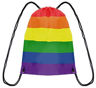 HENBRANDT Rainbow Pride Tasche mit Kordelzug, LGBTQ+ Pride, Zubehör, Gay-Pride-Flagge, Strand, Sport, Schwimmen, Reiserucksack, Schule, Sporttasche, Turnbeutel für Damen und Herren, regenbogenfarben,