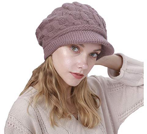 YAMEE Damen Winter Strickmütze Beanie Damen Wollmütze Warm Baskenmütze Gerippte Kappe Damen Winter Hüte