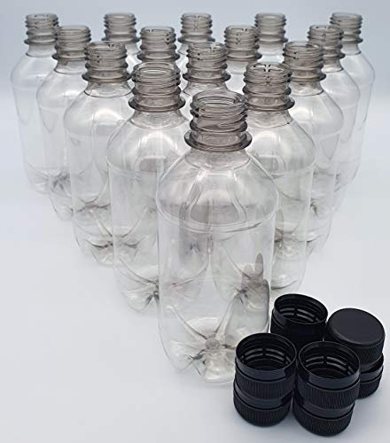Clear Plastic 330ml PET Screw Cap Drinks Bottles Cordial Home Brew 20-100 Pack (20)