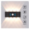 8W LED Wandleuchte mit Bewegungsmelder Aussen Wasserdichte IP65 Wandbeleuchtung Modern Up Down Aussenleuchte Aluminium Außenwandleuchten Wandlampe Innen/Aussen Warmweiß -Schwarz