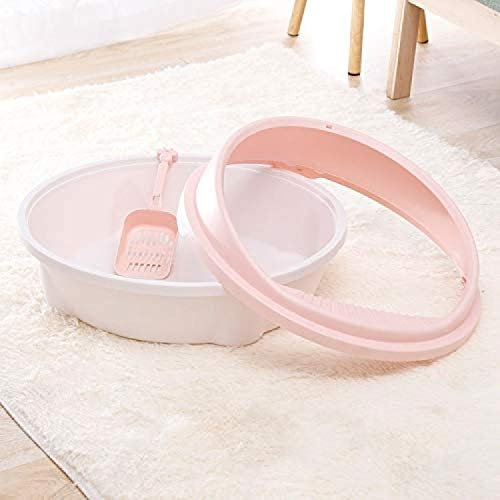 Pet Toilet Bedpan Anti Splash Cat Scoopless Litter Tray Sifting Toilet Box High Sided Rim Pan Loo, Pink, Free