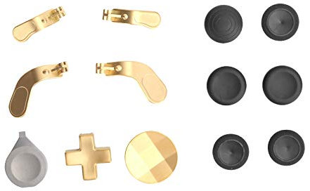 ASHATA Jeu de Pièces de Rechange pour Manette pour Elite Series 2, 6 Joysticks Métal Mod Swap, 4 Palettes, 2 D-Pads, 1 Outil de Réglage, 13 en 1 Manettes Métalliques pour Elite