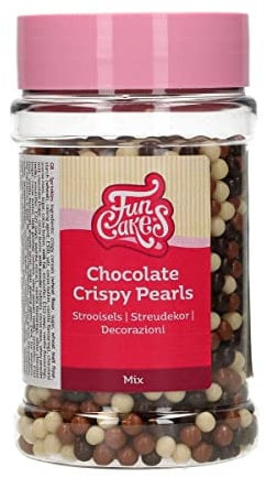FunCakes Chocolate Crispy Pearls Mix: Cake Sprinkles, Great Taste, Perfect for Cake Decorating, Chocolate Sprinkles. 155 g.
