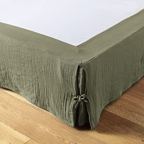CDaffaires Cache-sommier Gaze de Coton 160 x 200 cm Gaia Romarin