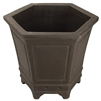 Maceta bonsai hexagonal de gres (forma de cascada) 23x23x23,5 cm - 2914b