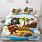 ZLKEJI Bettwäsche 135x200cm Pirat Und GlüCkliches Kind Bettbezug SetPiratenschiff Bettwäsche Set 3D Mikrofaser Reißverschluss Bettbezug und Kissenbezug 80x80cm Flauschige Weich