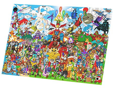 Wandbild, Leinwanddruck, Zelda Anthologie, Videospiele, 40 cm x 58 cm