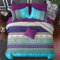 King Size Bohemian Duvet Cover Purple and Blue Colorful Boho Bedding Set with 2 Pillowcases Soft Microfiber Moroccan Bed Cover 220cm X 230cm