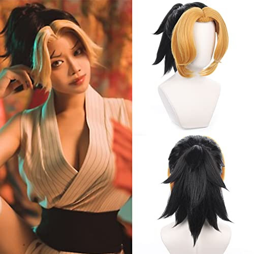 Anime-Cosplay-Perücke Makio Perücke für Männer und Frauen Beige Lange Haare Haare für Halloween, Karneval, Kostümparty mit gratis Perückenkappe
