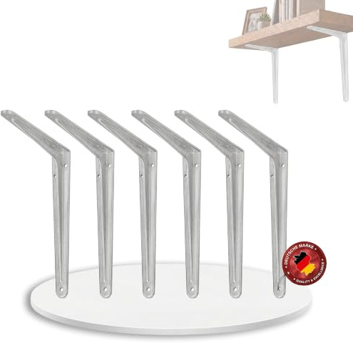 siwitec Profil-Konsole 450 x 500 mm aus Aluminium im 6er-Set, Regalwinkel mit 140 kg Traglast