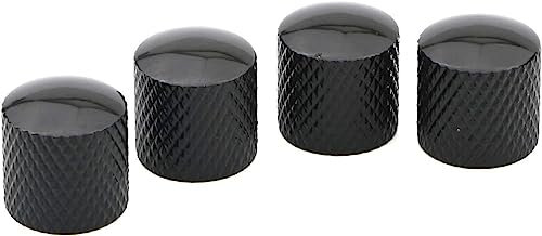 Pxyelec 4Pcs schwarzes Metall Gitarre Regler Lautstärke Tone Control Dome Knöpfe Gitarre Bass Teile
