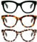 MMOWW Oversized Reading Glasses 3 Pack for Women Blue Light Blocking with Spring Hinge Computer Readers Ladies +2.0