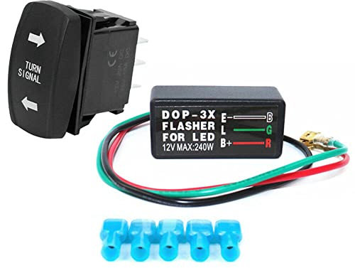 Creperture Blinker Wippschalter mit Blinker Led 4pin Ip67 Ein Aus Ein Universal Motor Interner Schalter Kontrolle Schalter Kippschalter für Wohnmobil Fahrzeug GeläNdewagen Pickup Traktor Boot Motorrad