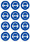 Daged 12 x Gehörschutz benutzen M003 DIN EN ISO 7010 Aufkleber Ø5 cm Gebotszeichen Hinweiszeichen Sicherheitszeichen Sticker T-24