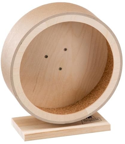 Ferplast Wooden Hamster Wheel, Wooden Toys Hamsters Mice, Running Wheel Diameter 21 cm