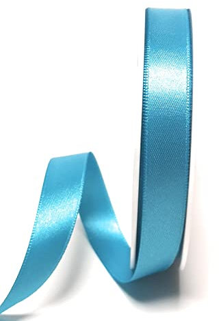 s.dekoda Satinband 25m x 15mm Türkis - Eisblau Schleifenband Dekoband Satin