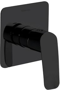 Ramon Soler - Grifo de Ducha Monomando Empotrado 1 Vía, Ahorro de Agua, Negro Mate, Sistema S2, Serie New Fly, Diseño Moderno, Fácil Instalación, Ideal para Baños Elegantes