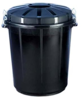Mugar- Cubo de Basura de 50 Litros de Plástico Negro con Tapadera- Contenedor de Basura de 50 Litros con Tapadera para el Hogar