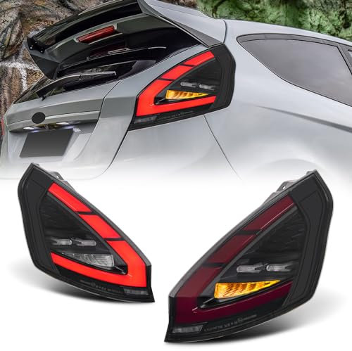 Archaic Rückleuchten kompatibel mit Ford Fiesta Hatchback MK7 MK7.5 SE ST 2009-2017, mit Animation DRL,Geräuchert,Mit E-Prüfzeichen