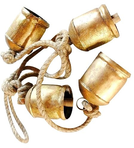 JOUSE Messing-Kuh, Shabby-Chic-, Rustikaler, Einfache Metall-Hänge-Kuhglocke, Dekorationen, Wiederverwendbar, Langlebig