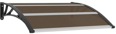 AUVYI Türvordach Schwarz 1,2x1 m PC Haustür Vordach überdachung Eingangstür Haustürüberdachung Eingangsüberdachung Balkonüberdachung Langlebig und Robust