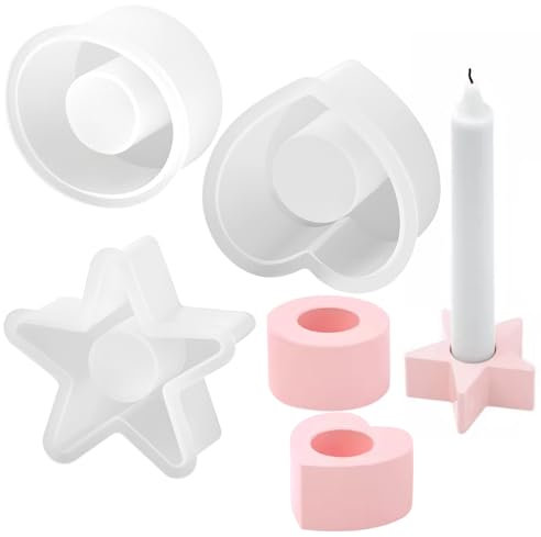 Giantree 3 Stück Silikonform Kerzenhalter,Gießform Kerzenhalter Silikonform Kerzenhalter Kerzen 3D Silikonformen Gießformen Kerzenständer Tablett Für Ambiente Möbeldekoration DIY-Geschenke