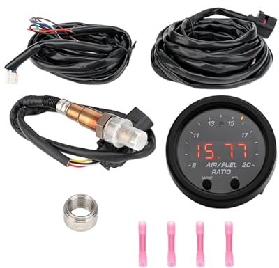 QOKLIYUI Wideband 02 UEGO Luft Kraftstoff Verhältnis Messgerät Kit, Auto Breitband Sauerstoff Sauerstoffsensor, Luft Kraftstoff Verhältnis Verhältnis Messgerät, Kraftstoffverhältnis Messgerät