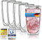 Dimono® Doppelwandiges Trinkglas 4er Set; Wasserglas aus Borosilikatglas Latte Macchiato Longdrink- & Cocktailgläser (4 Stück)