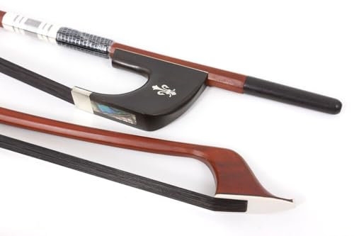 YoungMonic 3/4 aufrechter Kontrabassbogen Deutscher Hochgriff Bassbogen Schwarz Pferdehaar Advance (3/4)