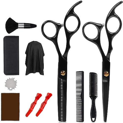 INF Friseurset mit Schere, Kämmen, Spangen, Professionelle Friseurschere, Praktisches Zubehör, Friseurset mit 11 Teilen