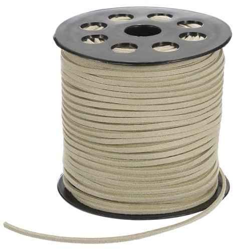 PATIKIL 100 Yards x 2.6mm Faux Suede Leather Cord, Leather Lace String for Bracelet Necklace Beading Making DIY Crafts, Grey White