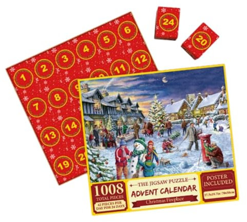 Nishiyuenyi Adventskalender Puzzle Weihnachten 2023 für Erwachsene Und Kinder, Weihnachtsdorf