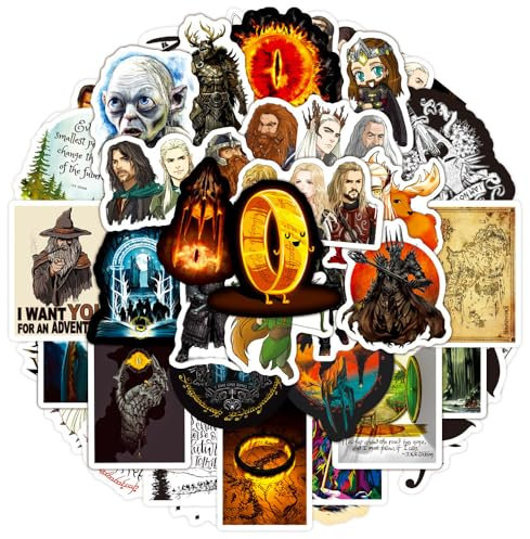 50 Stück/Packung Hobbit-Poster, Anime, wasserdichte Vinyl-Aufkleber für Laptop, Gepäck, Skateboard, Teenager