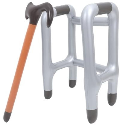 Healvian 1 Satz Aufblasbarer Gehhilfe Spazierstock Aufblasbares Spielzeug Aufblasbare Krücke Bläst Spielzeug Auf Party-pool-ballons Geburtstagsfeier Aufblasbares Spielzeug Black Pvc