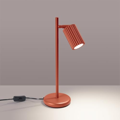 SOLLUX lighting Tischlampe Nachttischlampe Aluminium 14,5 x 19,5 x 43 cm Karbon Ockerrot