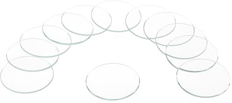 sourcing map 12pcs Watch Crystal Glass Lens, 32mm Flat Round Glasses Watch Face Crystals Len Replacement Parts for Watchmaker Repair, Clear