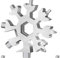 Pakoc 18-in-1 Snowflake Stainless Steel Multi-Tool Wrench Ring Screwdriver, Cycling Gifts for Men Multifunctional Portable Gadgets Outdoor Camping Durable and Portable Gifts (Silver)