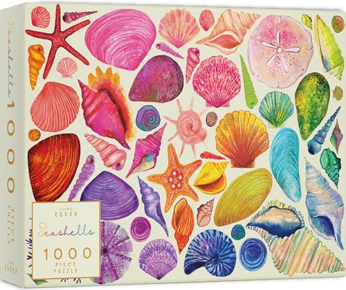 Elena Essex Jigsaw Puzzle - Sea Shells Age 14+, Jigsaw Puzzles for Adults 1000, Jigsaws 1000 Pieces for Adults, Colorful Beach Ocean Seashell Puzzle, Size 70x50cm