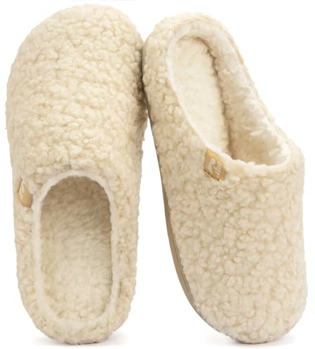 RockDove Women's Plush Retreat Sherpa Fleece Clog Slipper, 7-8, Beige