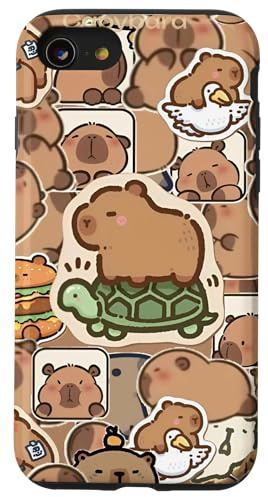 Süße Capybara und Kawaii Schildkröte lustige Capybaras Hülle für iPhone SE (2020) / 7 / 8