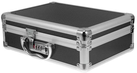 PRETYZOOM Kasten Multifunktionaler Koffer kleine Verpackungsbeutel, Schmuckbeutel Sicherheitsschloss Koffer Bohrerkoffer Hartschalenkoffer für Werkzeug Black