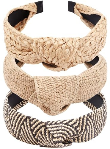 Gewebtes Stirnband, 3pcs Haarreifen Damen Modern, Boho Haarreifen, Geflochtenes Stirnband, Sommer Bohemian Geflochtenes headband Frauen Mädchen Haarschmuck(A)